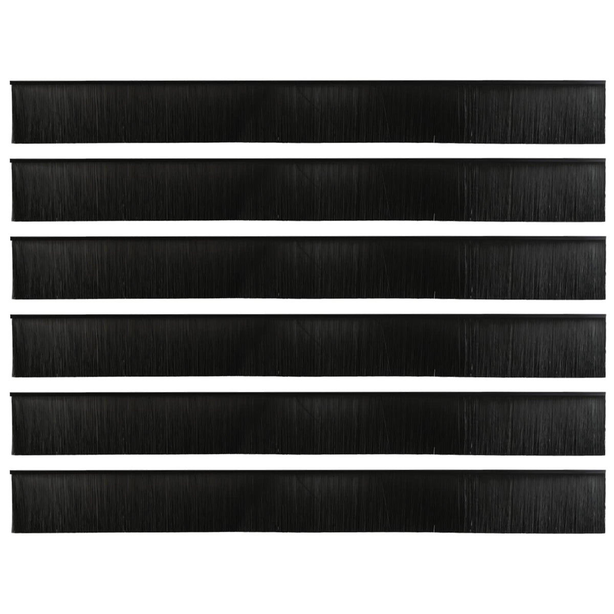 Vidaxl zelfklevende deurborstels 6 st zwart 100 cm aluminium legering