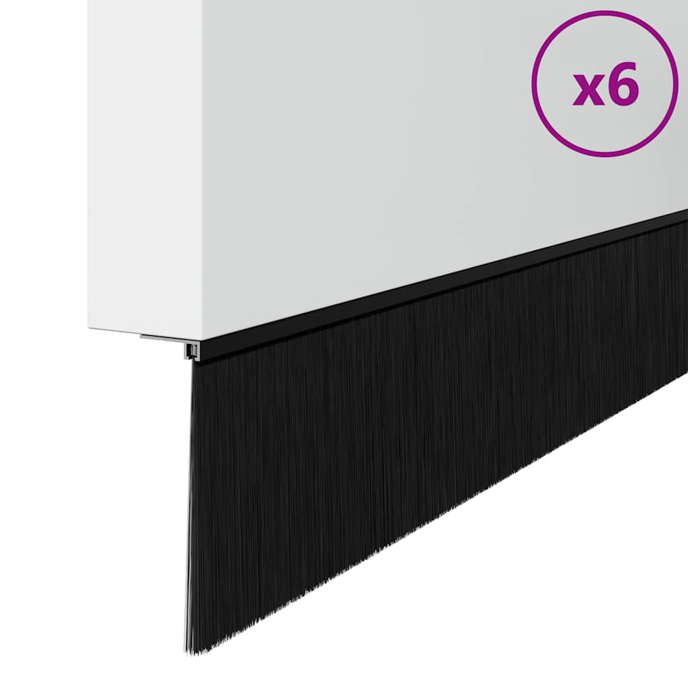 Vidaxl zelfklevende deurborstels 12 pcs zwart 100 cm