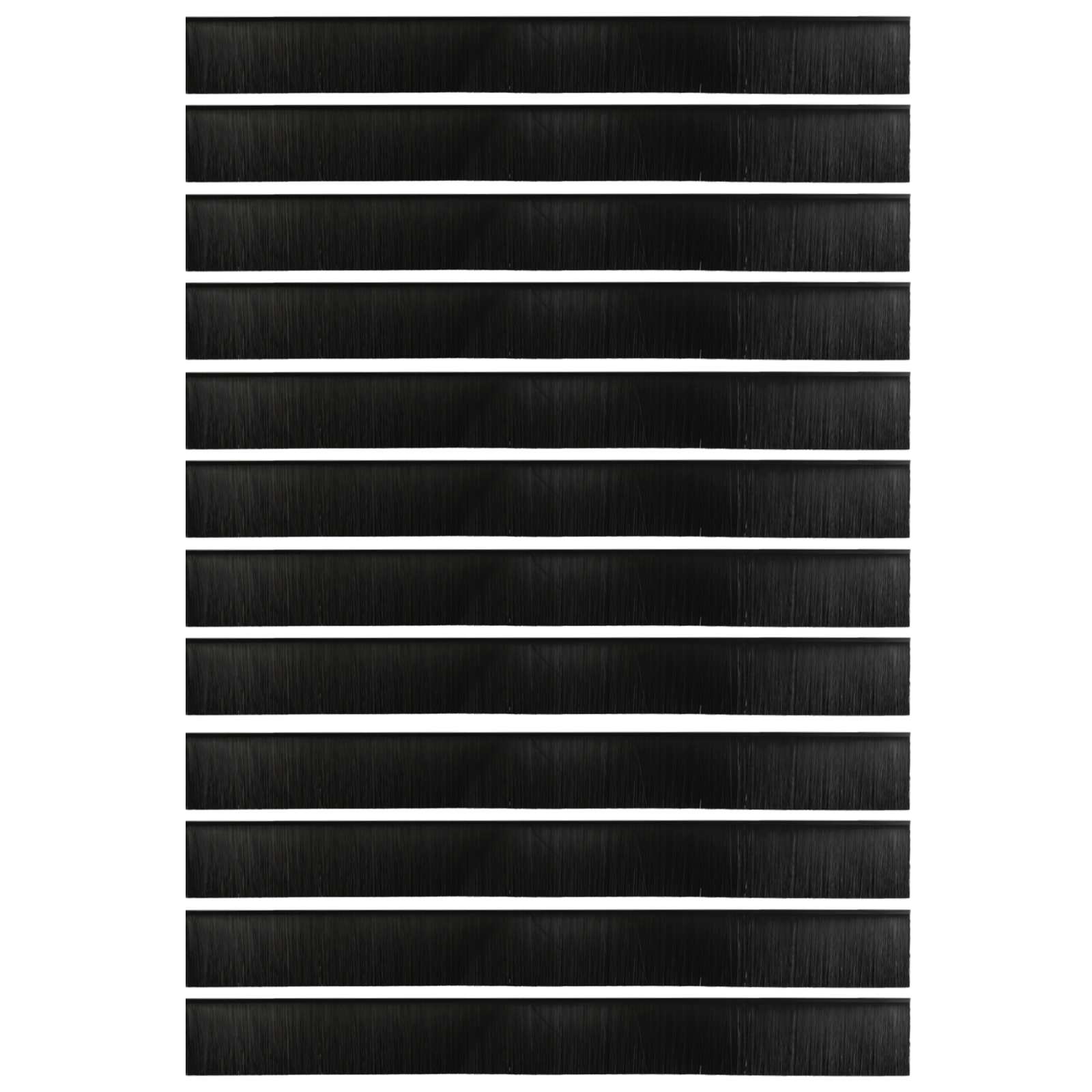 Vidaxl zelfklevende deurborstels 12 st zwart 100 cm aluminium legering