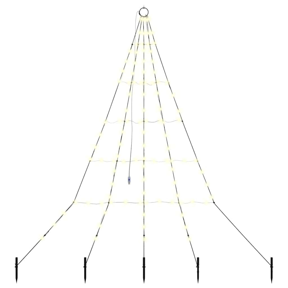 Vidaxl led kerstboom met grondspiesjes warmwit 182 cm metaal