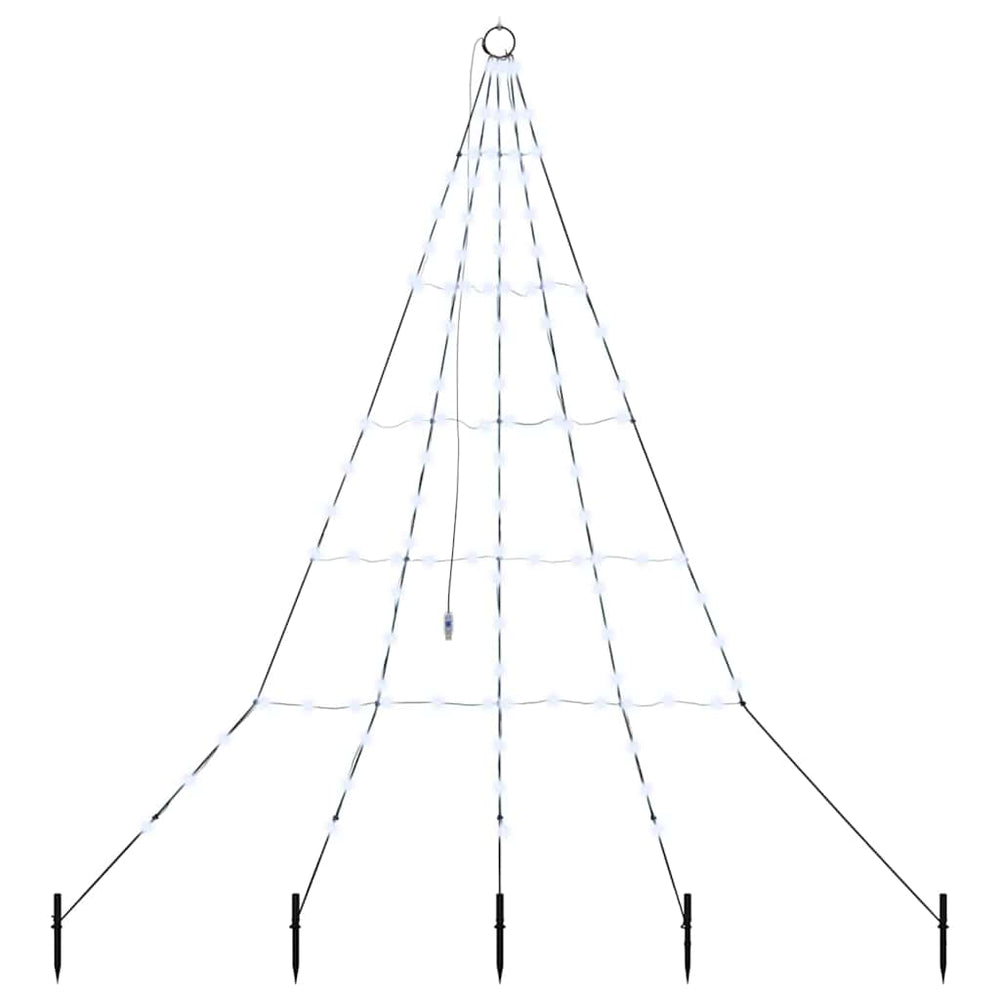 Vidaxl led kerstboom met grondspiesjes koudwit 182 cm metaal