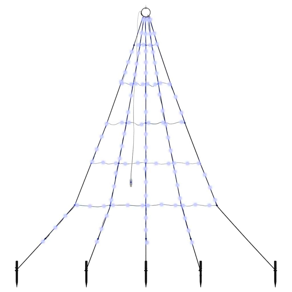Vidaxl led kerstboom met grondspiesjes met 112 led blauw 182 cm metaal