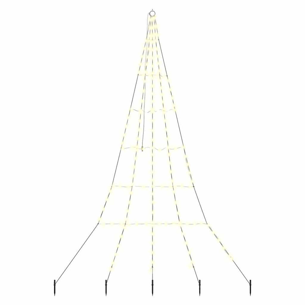 Vidaxl led kerstboom met grondspiesjes warmwit 306 cm metaal