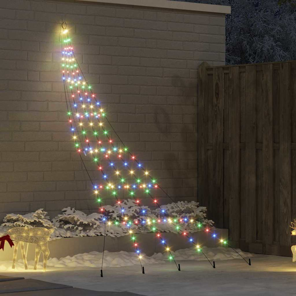 Vidaxl led kerstboom met grondspiesjes multikleur 306 cm metaal