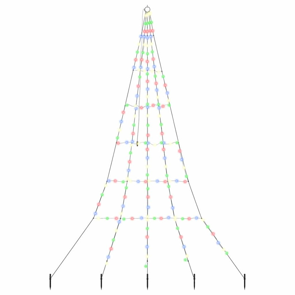 Vidaxl led kerstboom met grondspiesjes multikleur 306 cm metaal