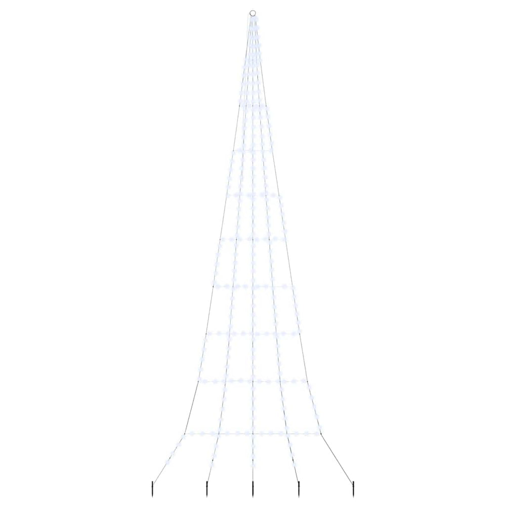 Vidaxl led kerstboom met grondspiesjes koudwit 511 cm metaal