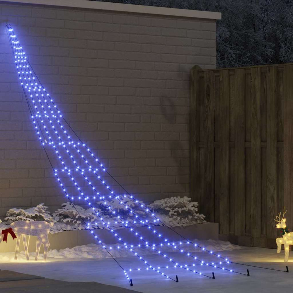 Vidaxl led kerstboom met grondspiesjes met 276 led blauw 511 cm metaal