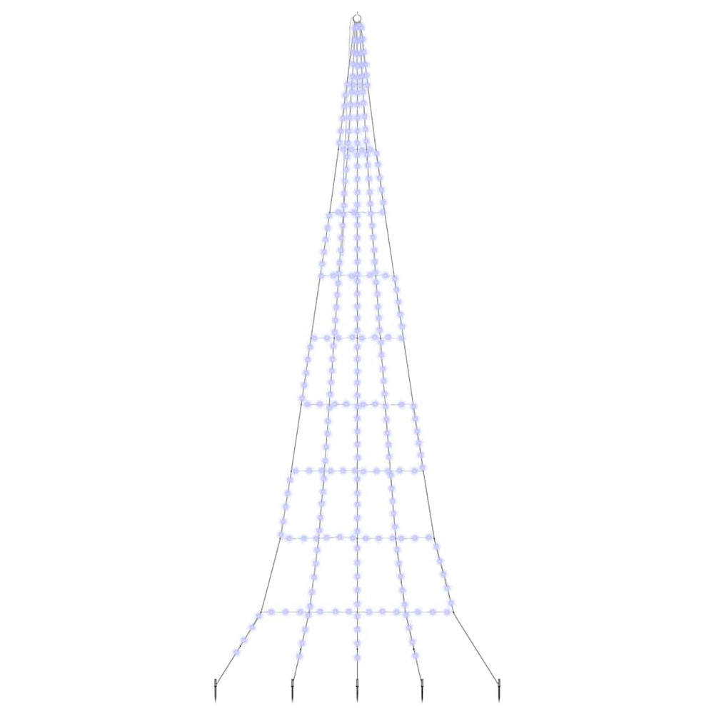 Vidaxl led kerstboom met grondspiesjes met 276 led blauw 511 cm metaal