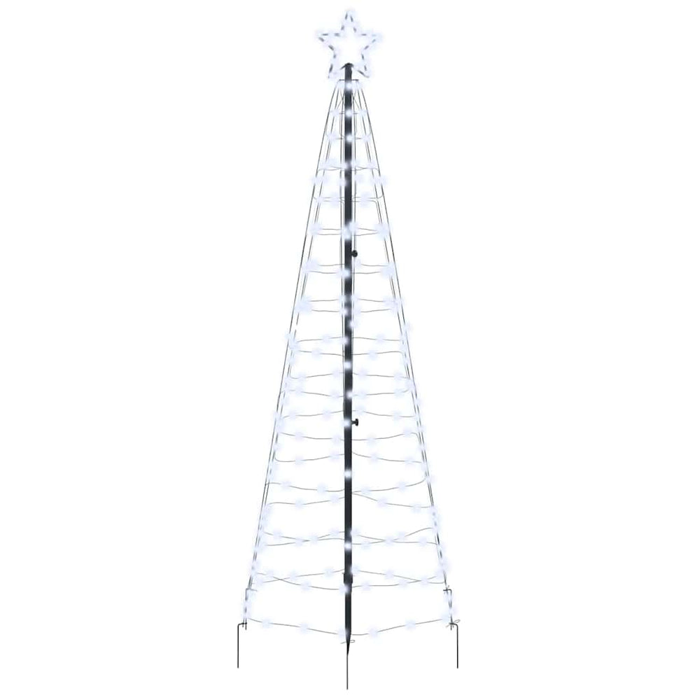 Vidaxl led kerstboom met grondspiesjes koudwit 250 cm ijzer