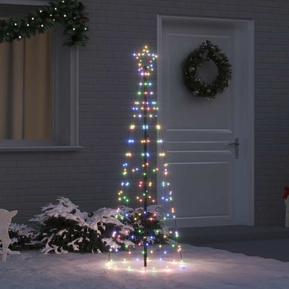 Vidaxl led kerstboom met grondspiesjes multikleur 250 cm ijzer