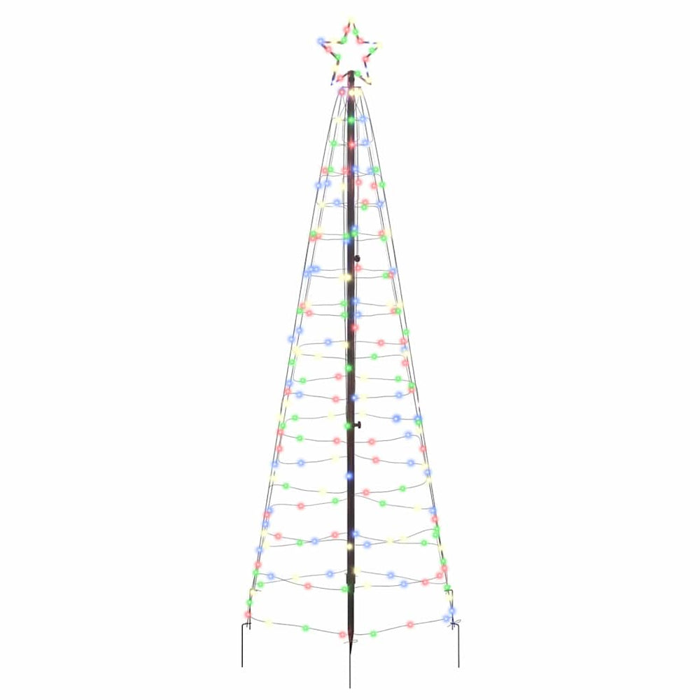 Vidaxl led kerstboom met grondspiesjes multikleur 250 cm ijzer