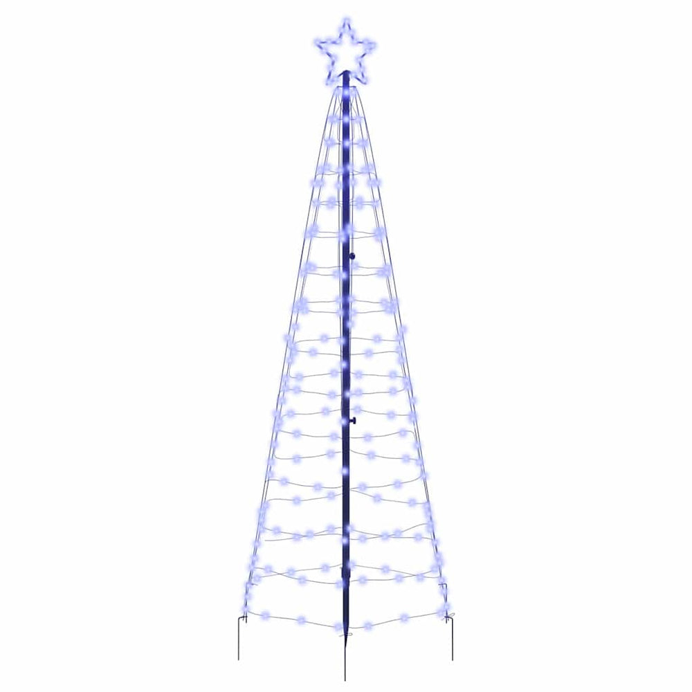 Vidaxl led kerstboom met grondspiesjes met 390 led blauw 250 cm ijzer
