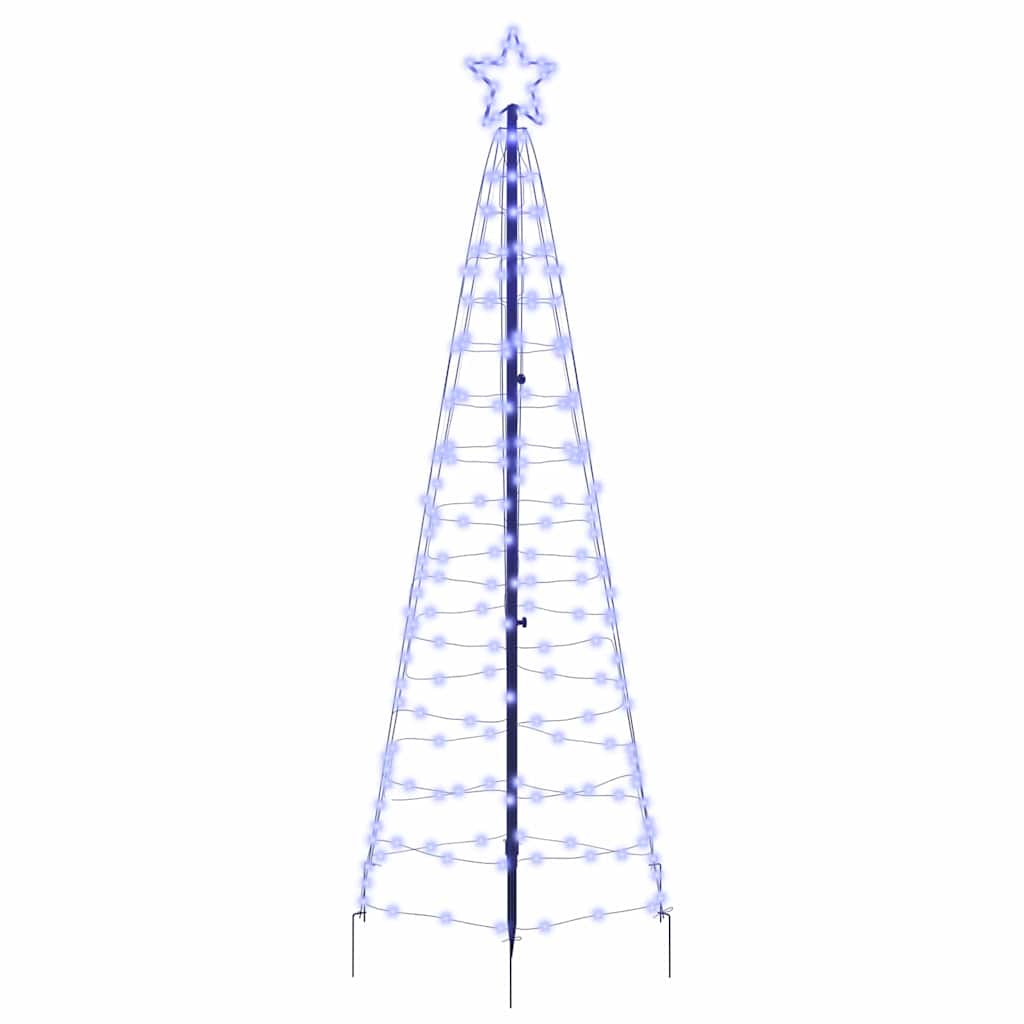 Vidaxl led kerstboom met grondspiesjes blauw 250 cm ijzer