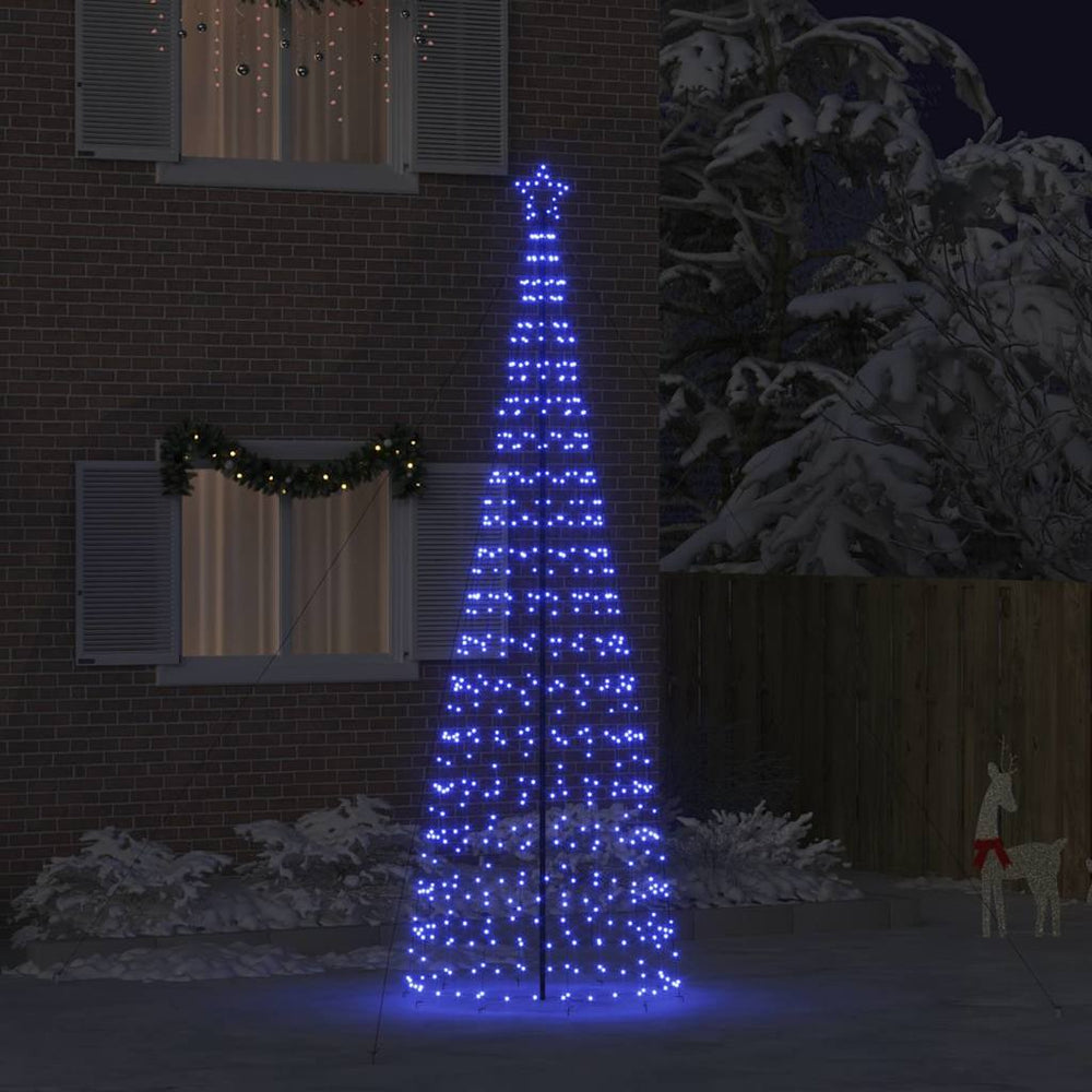 Vidaxl led kerstboom met grondspiesjes met 800 led blauw 400 cm ijzer