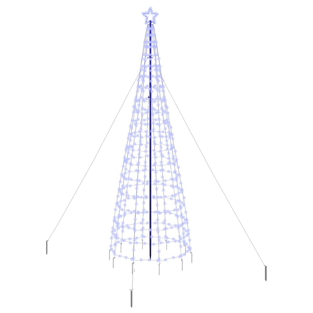 Vidaxl led kerstboom met grondspiesjes met 800 led blauw 400 cm ijzer