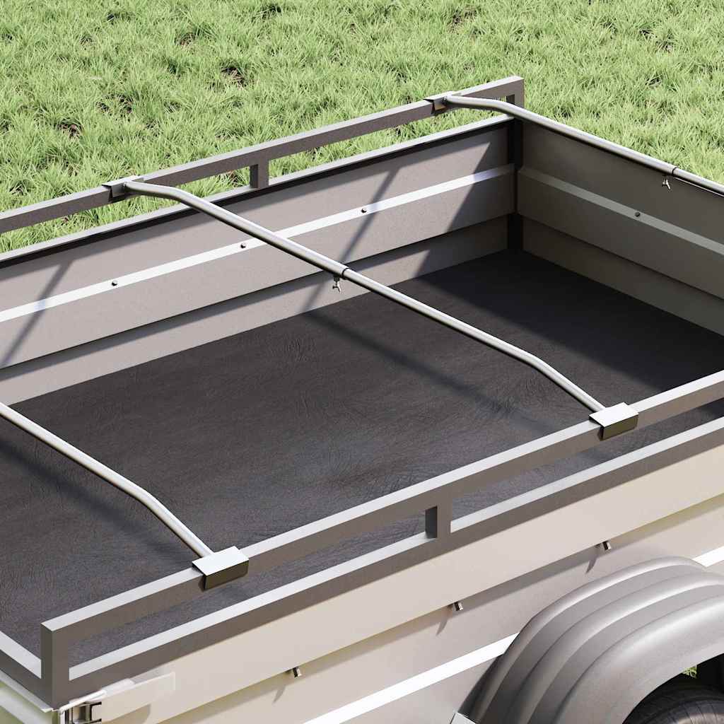 Vidaxl zeildoekbevestiging voor aanhangwagens 2 pcs zilver 100-145 cm
