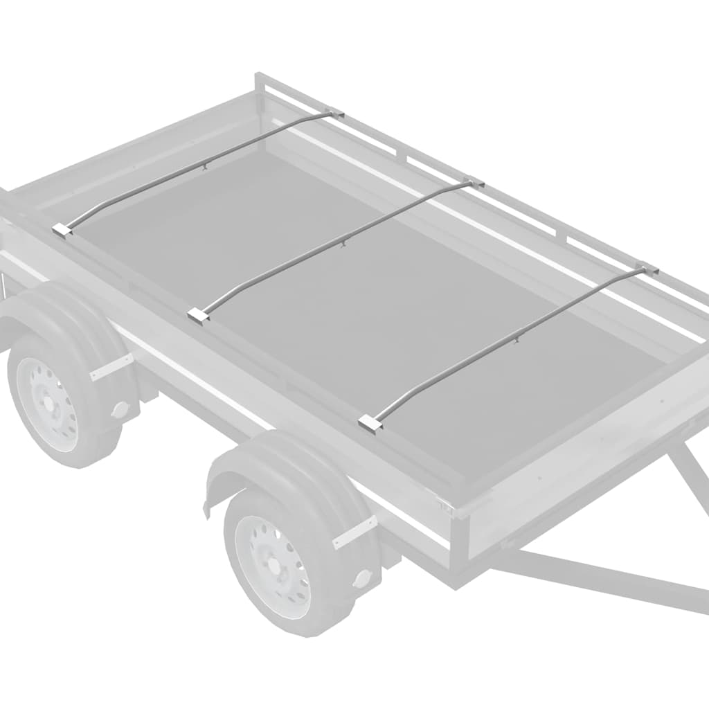 Vidaxl zeildoekbevestiging voor aanhangwagens 3 pcs zilver 100-145 cm
