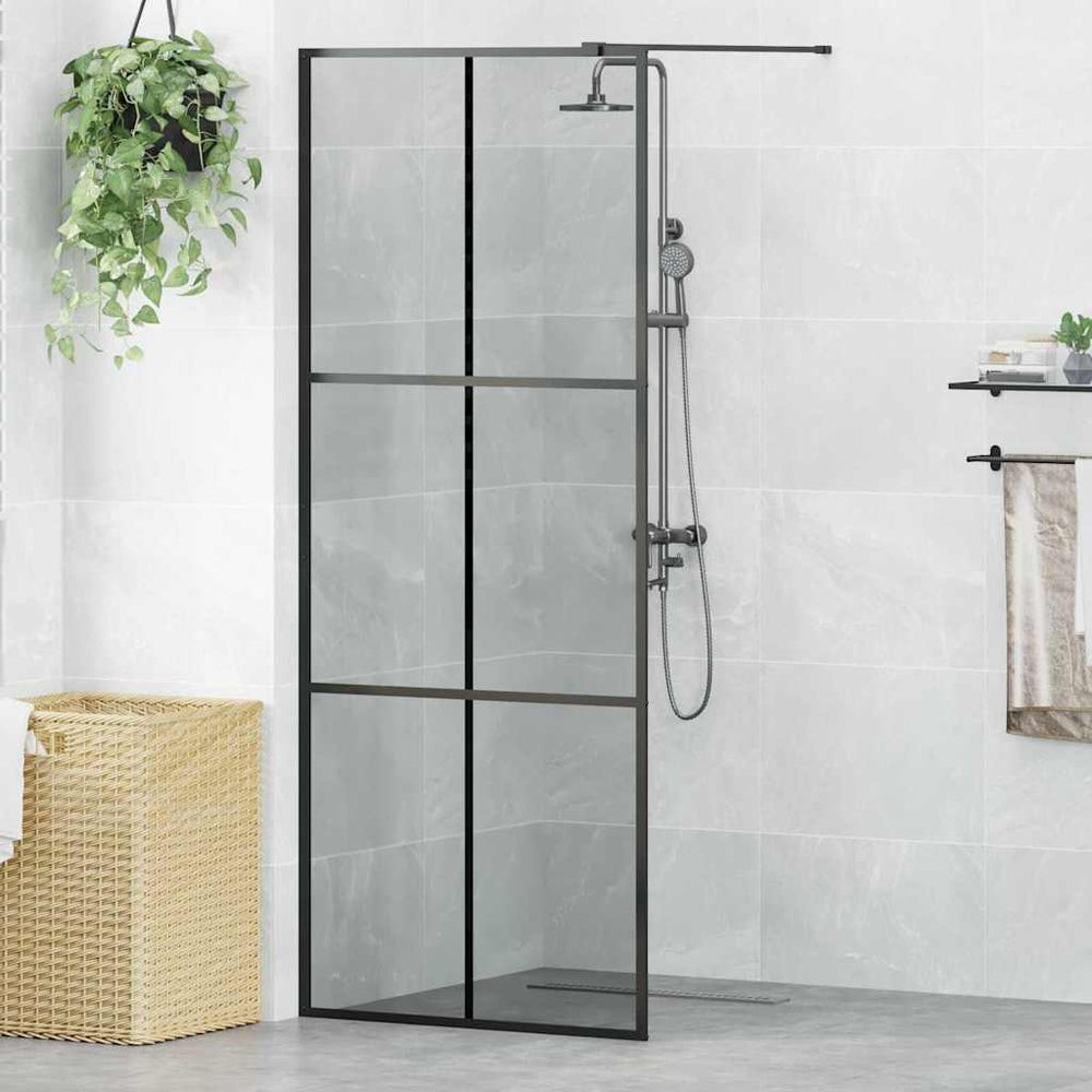 Vidaxl inloop douche wand zwart 80 x 195 cm gehard glas