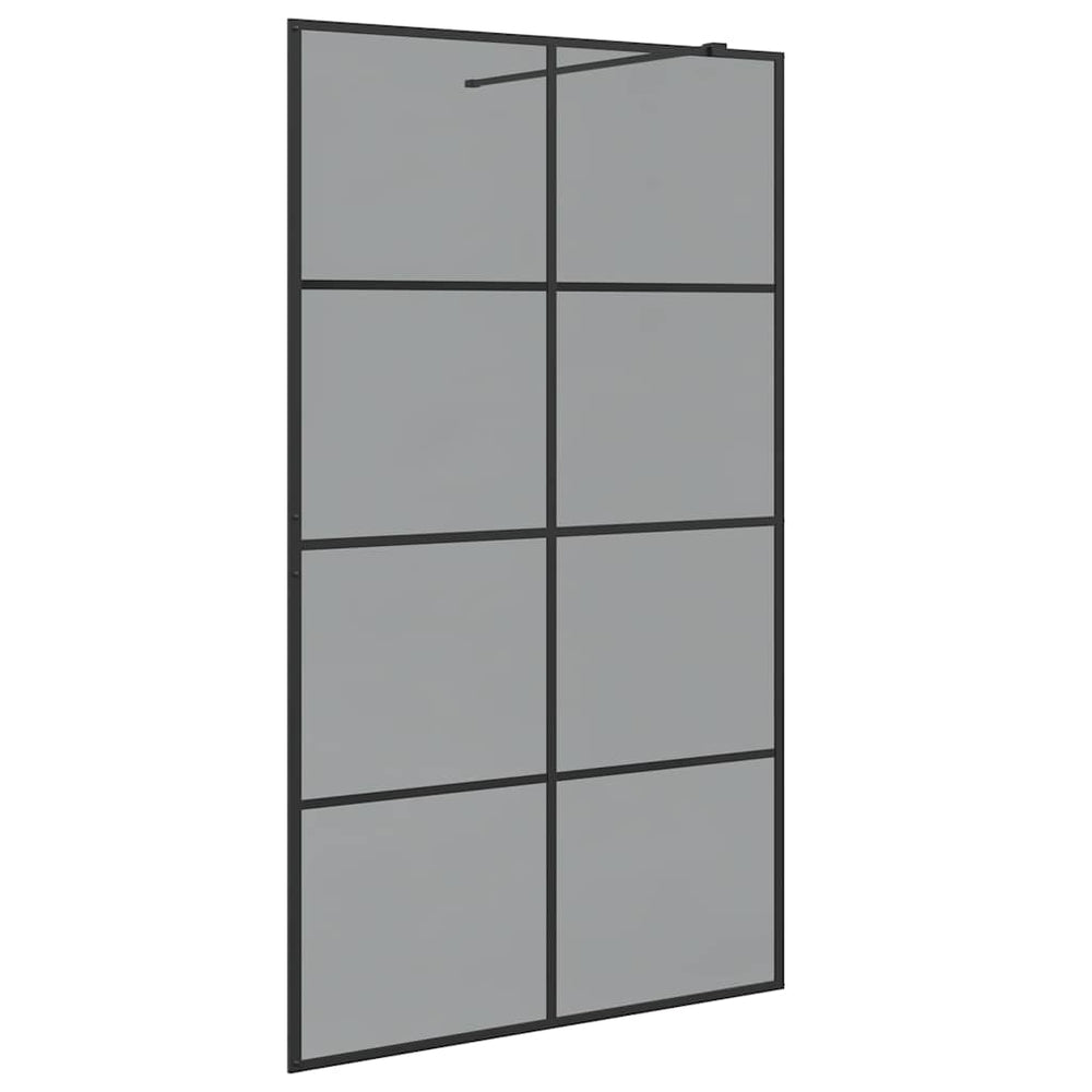 Vidaxl inloop douche wand zwart 115 x 195 cm gehard glas