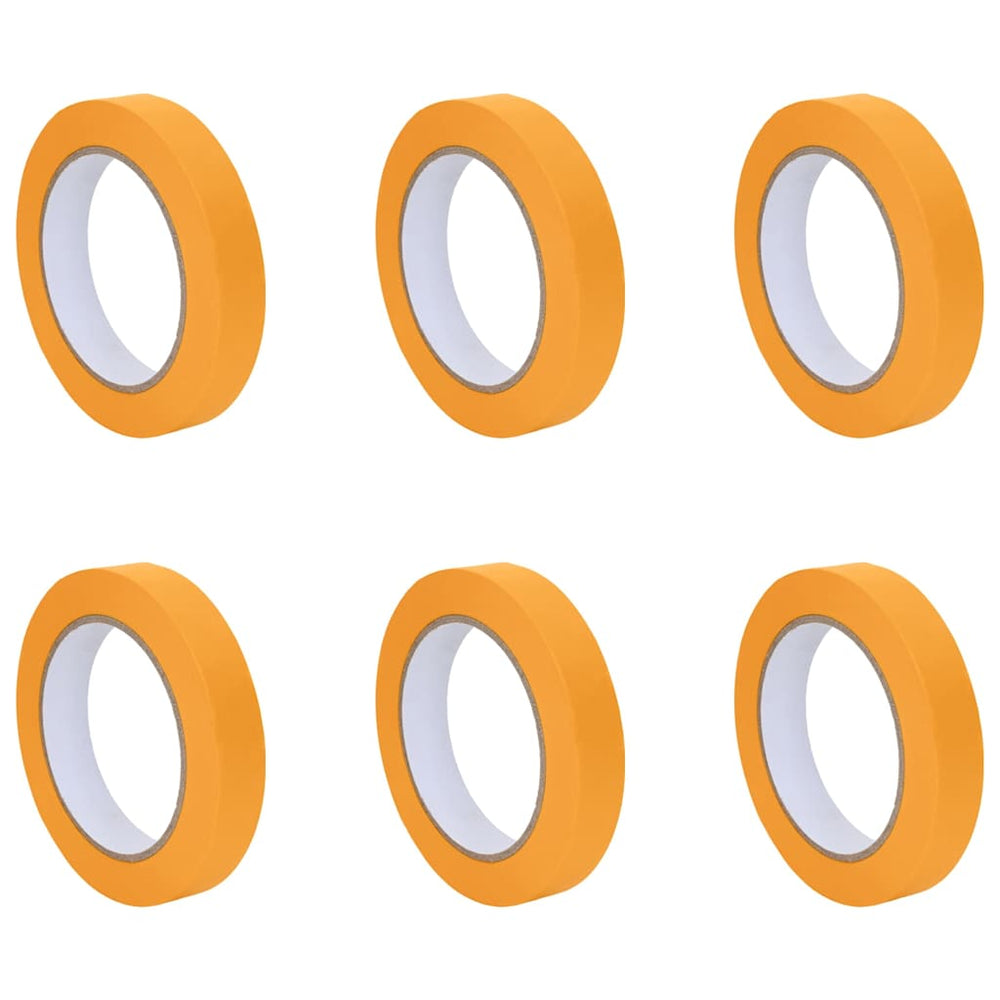 Vidaxl verf maskertapes 6 pcs geel 19mm x 50m papier