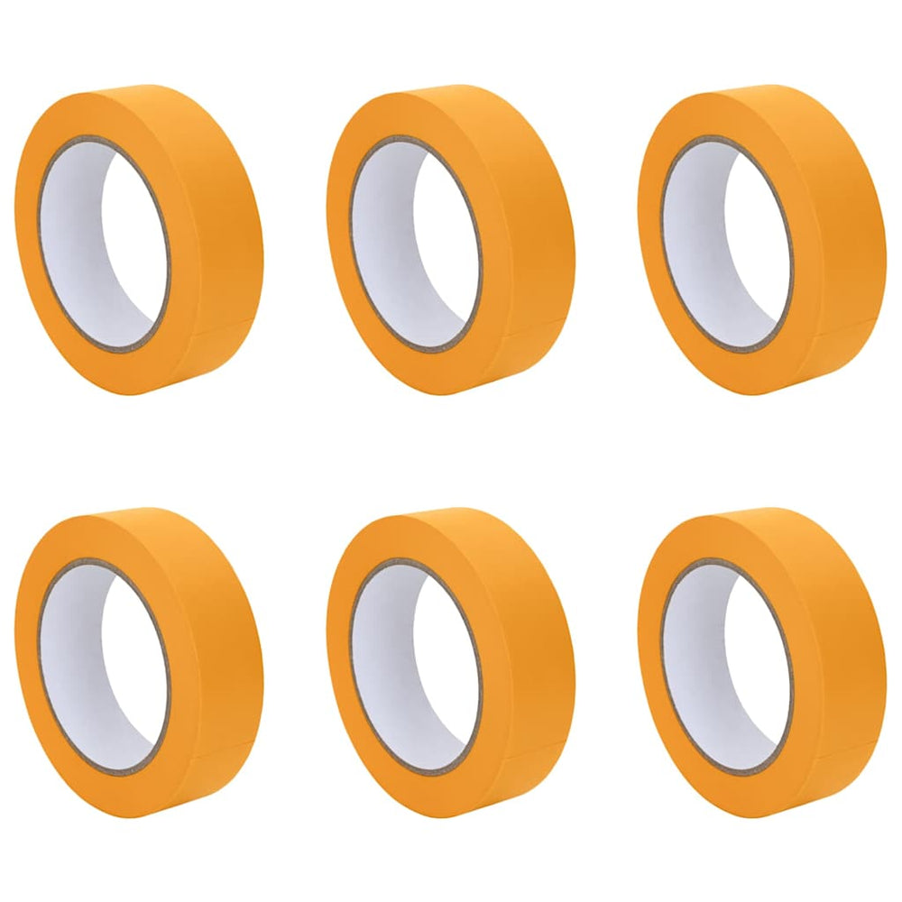 Vidaxl verf maskertapes 6 pcs geel 30mm x 50m papier