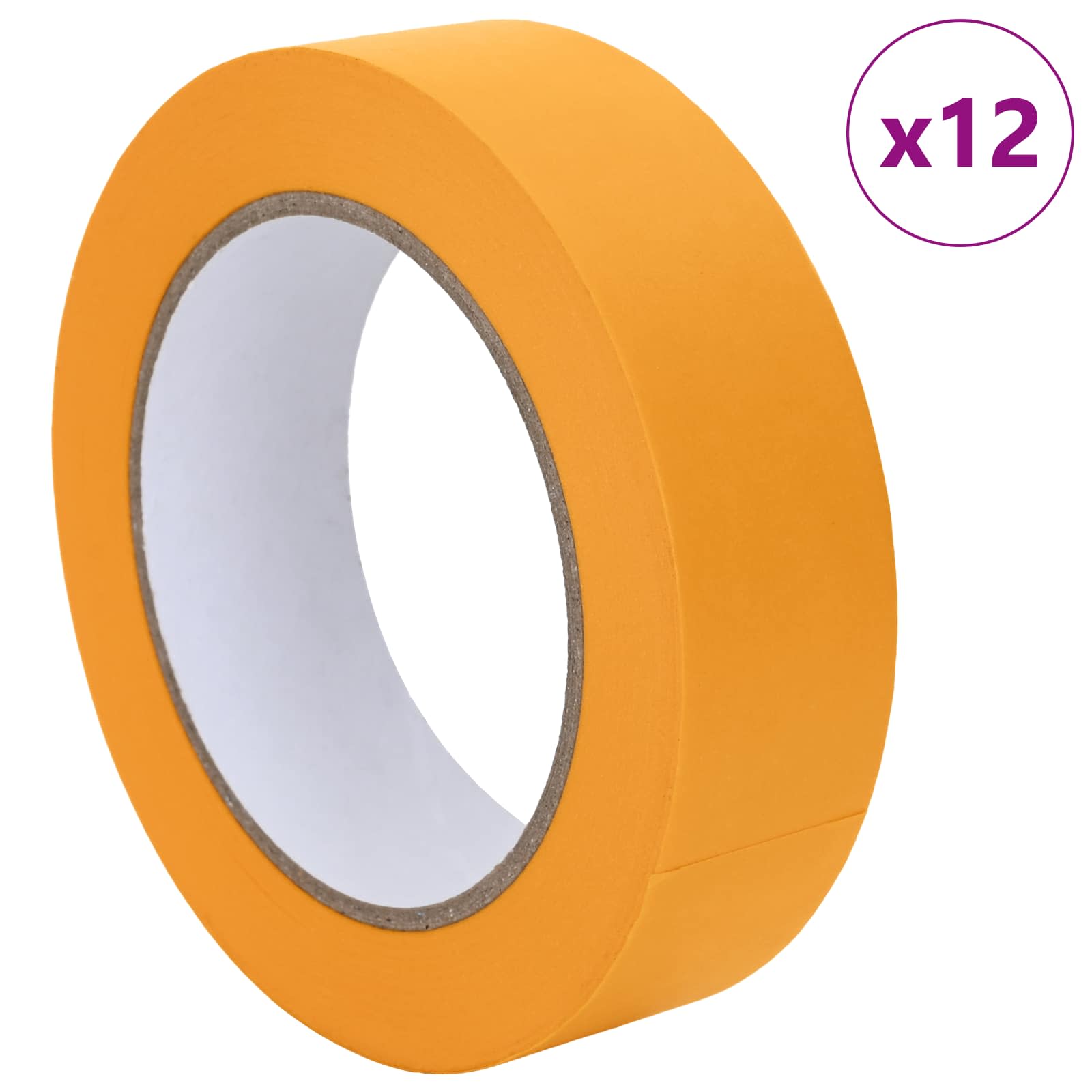 Vidaxl verf maskertapes 12 st geel 30mm x 50m papier