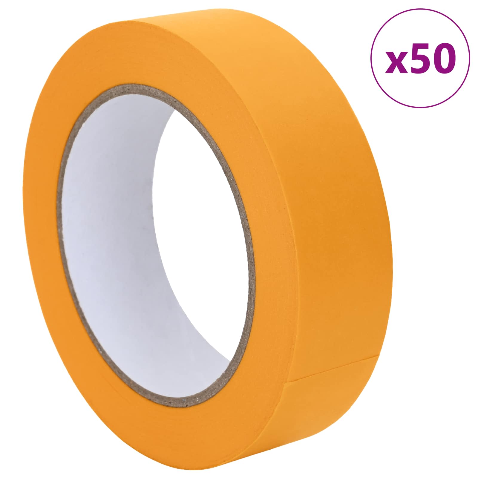 Vidaxl verf maskertapes 50 st geel 30mm x 50m papier