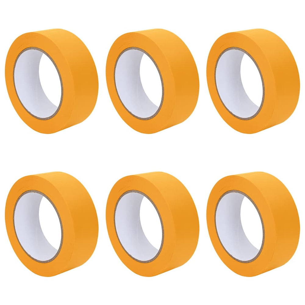 Vidaxl verf maskertapes 6 pcs geel 38mm x 50m papier