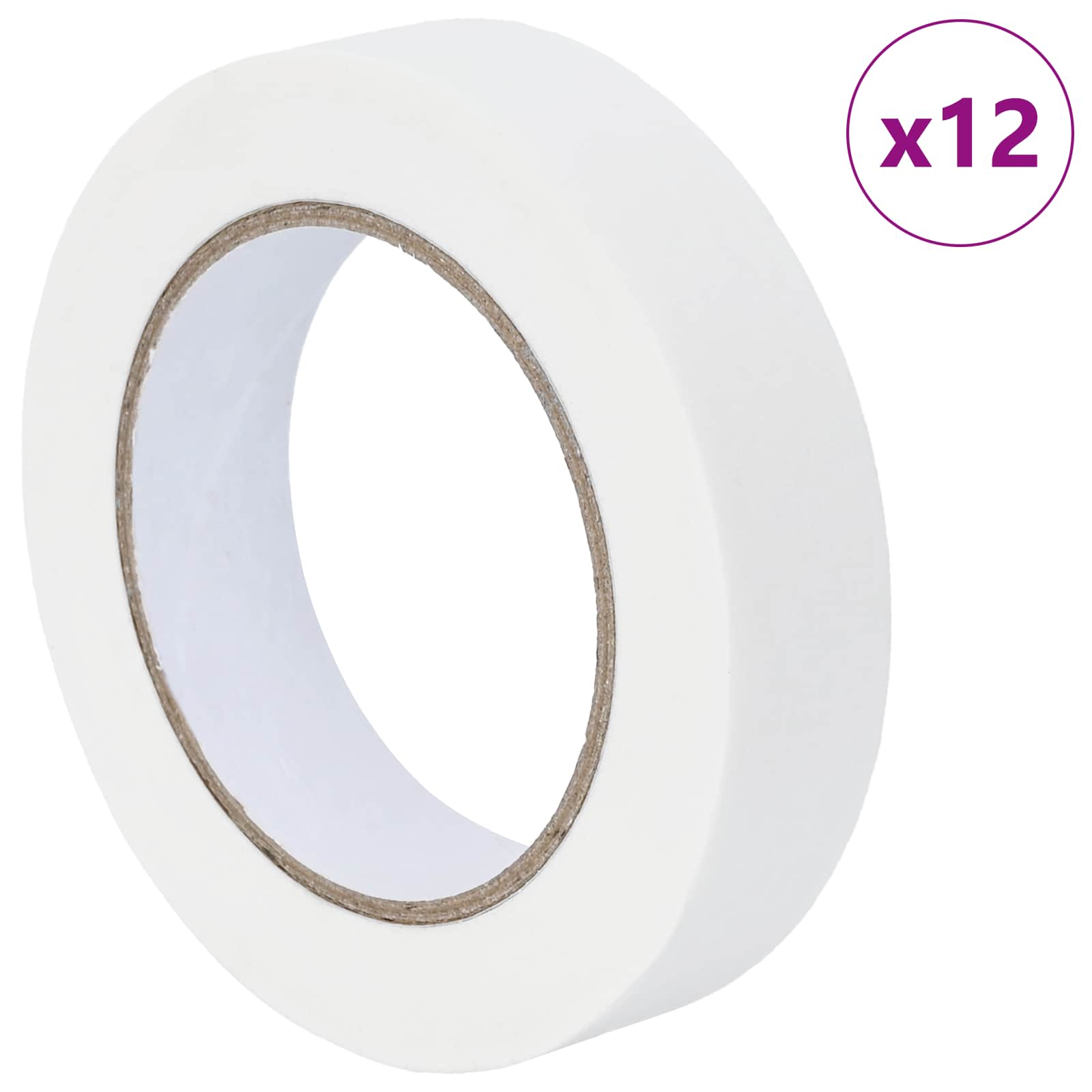 Vidaxl verf maskertapes 12 st wit 25mm x 50m papier