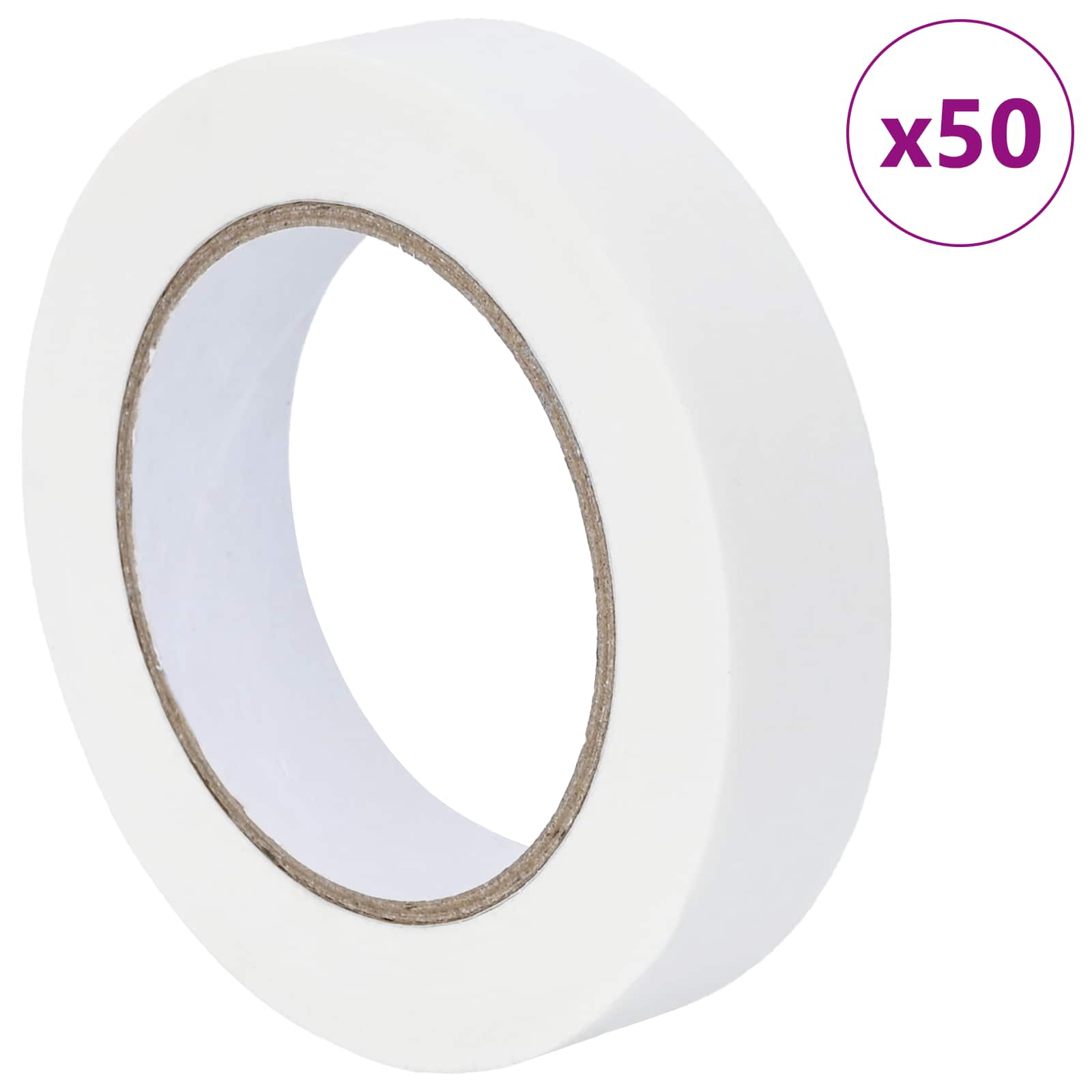 Vidaxl verf maskertapes 50 st wit 25mm x 50m papier