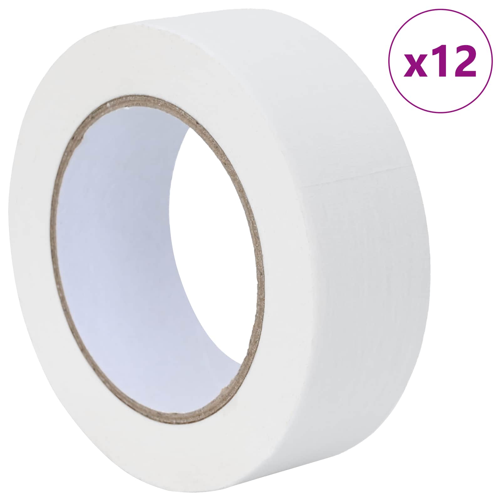 Vidaxl verf maskertapes 12 st wit 38mm x 50m papier