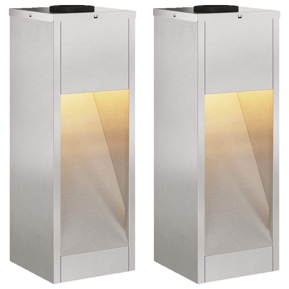 Vidaxl zonne led padverlichting 2 pcs zilver roestvrij staal