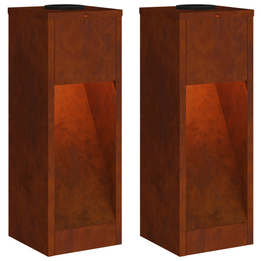 Vidaxl zonne led padverlichting 2 pcs brons cortenstaal