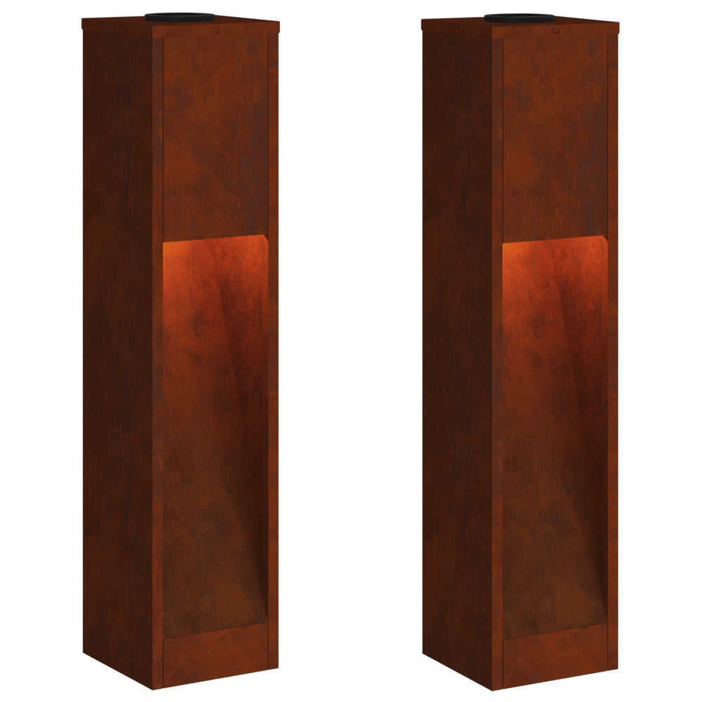 Vidaxl zonne led padverlichting 2 pcs brons cortenstaal