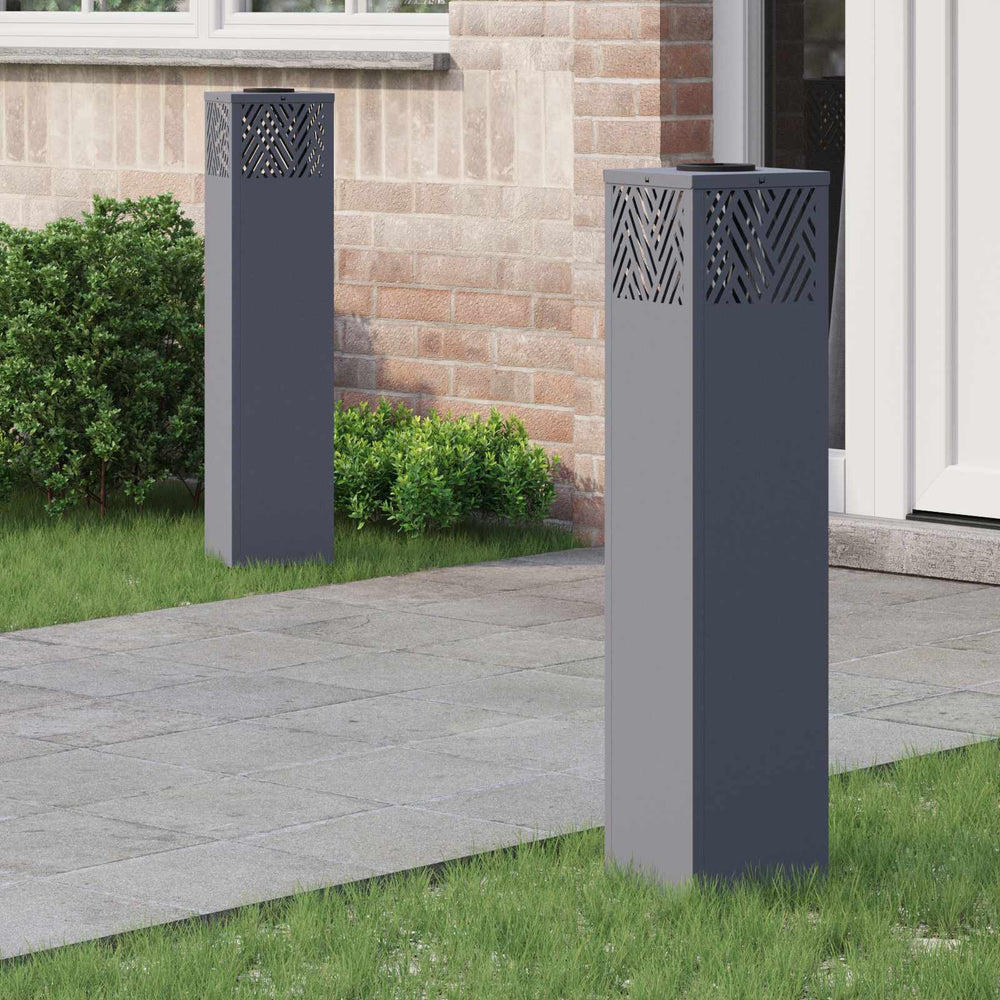 Vidaxl solar led pad licht 2 pcs antraciet koudgewalst staal