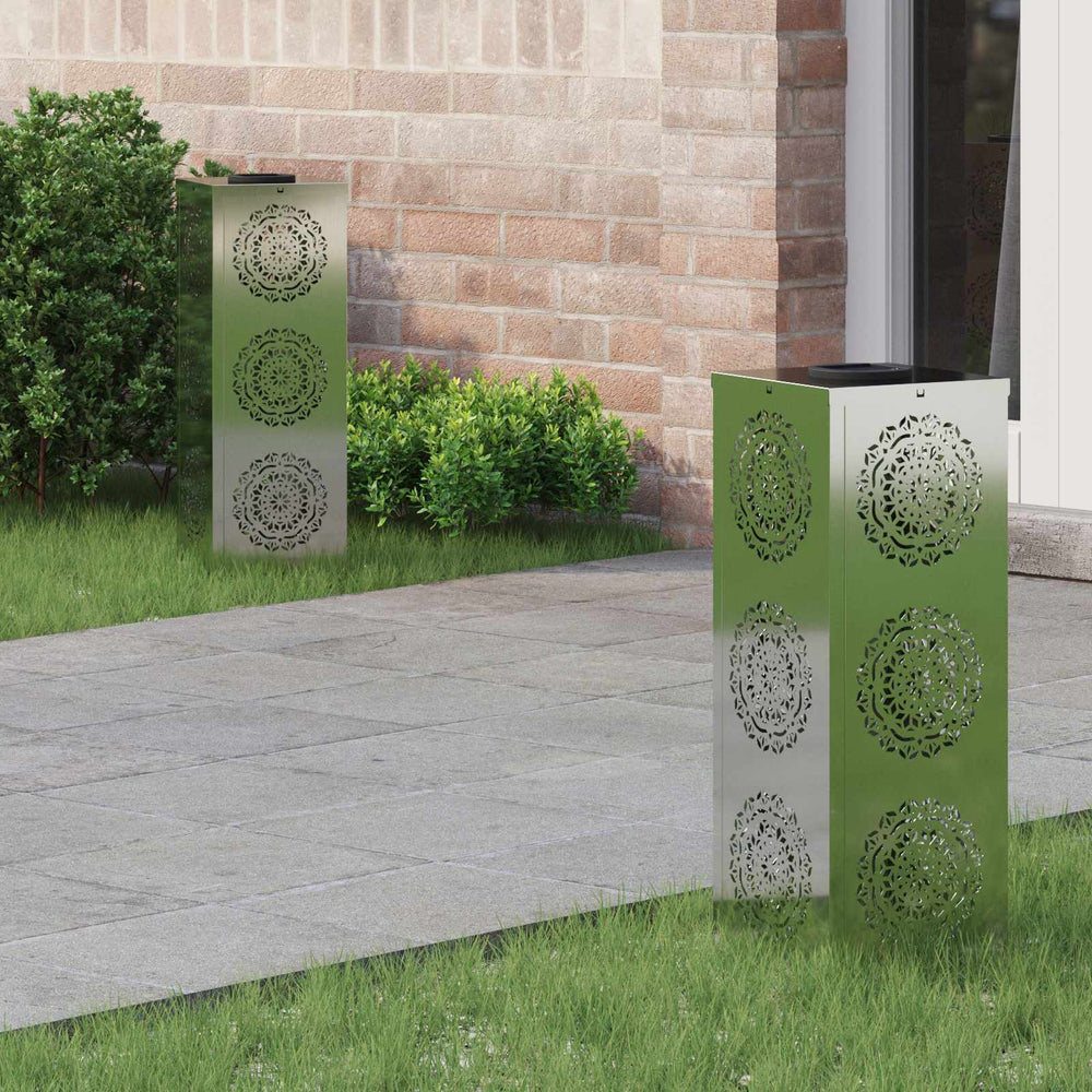 Vidaxl solar led pad licht 2 pcs zilver gegalvaniseerd staal