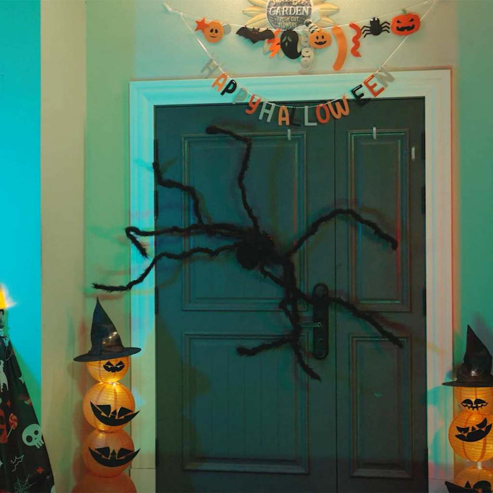 Vidaxl halloween spin decoratie 3 pcs zwart 200 cm polyester en staal