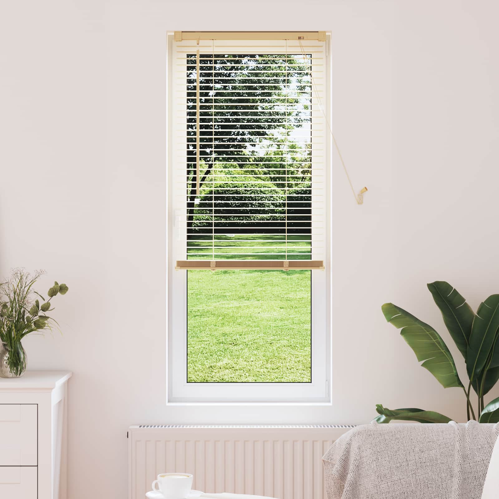 Vidaxl venetiaanse blind lichtbruin met patroon 150 x 40 cm pvc