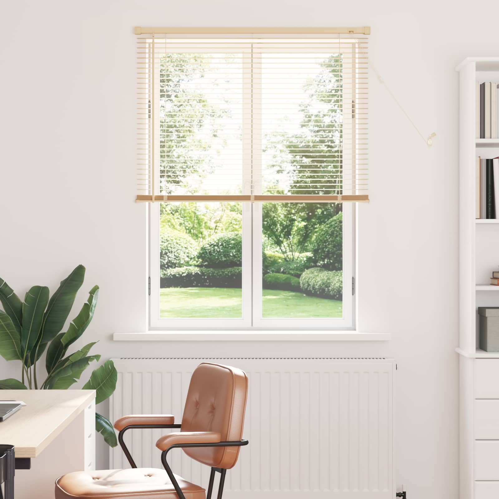 Vidaxl venetiaanse blind lichtbruin met patroon 150 x 80 cm pvc