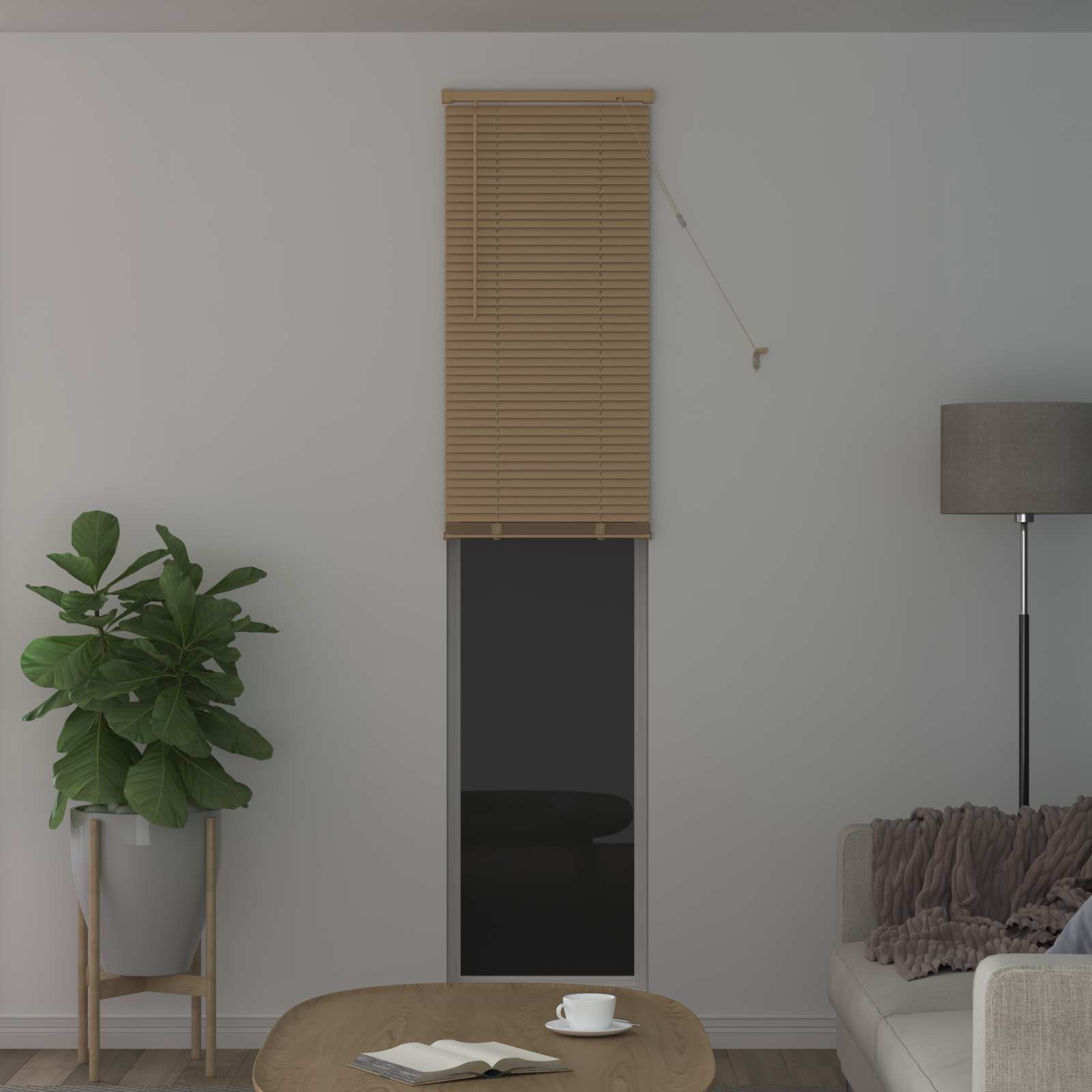 Vidaxl venetiaanse jaloezie lichtbruin met patroon 213 x 40 cm 25 mm