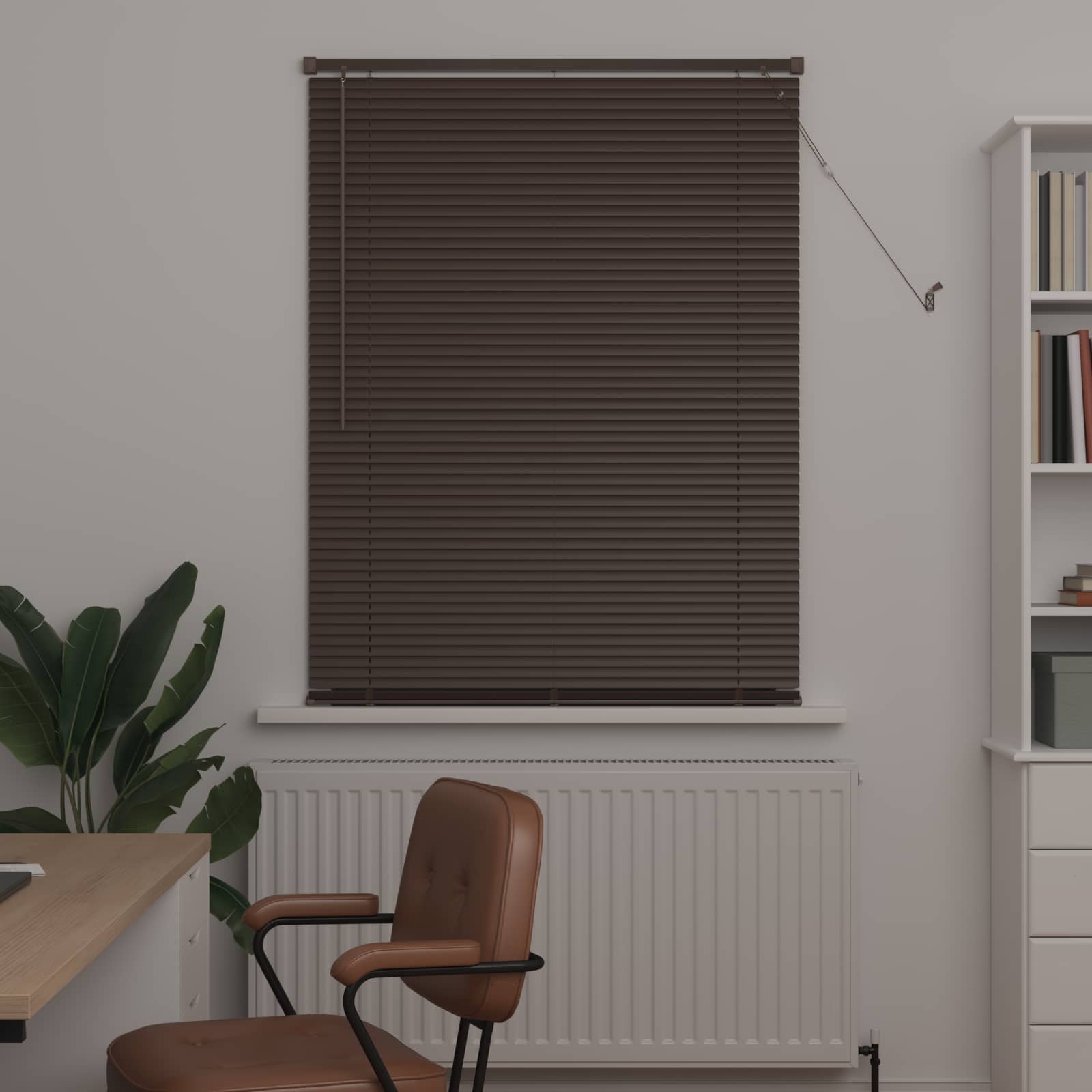 Vidaxl venetiaanse blind donkerbruin met patroon 150 x 70 cm pvc