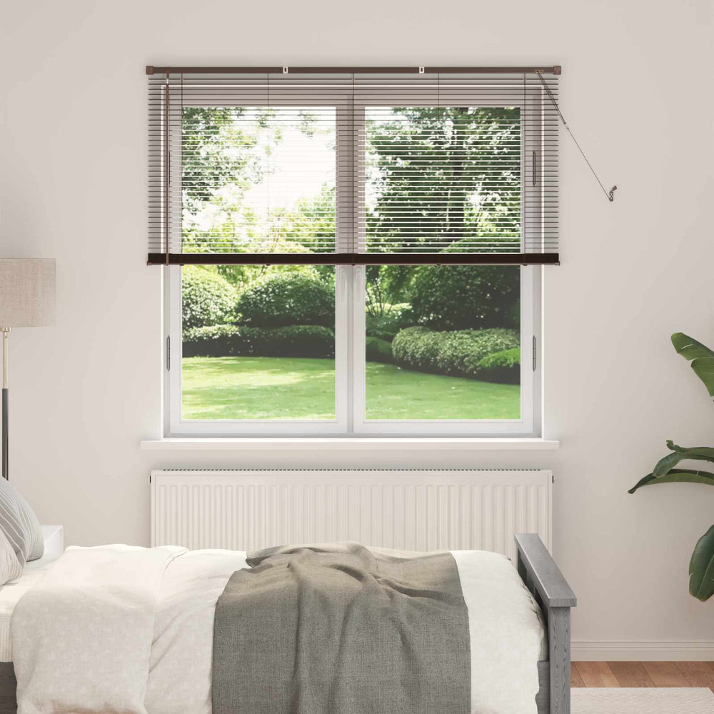 Vidaxl jaloezie donkerbruin met houtpatroon 160 x 150 cm pvc