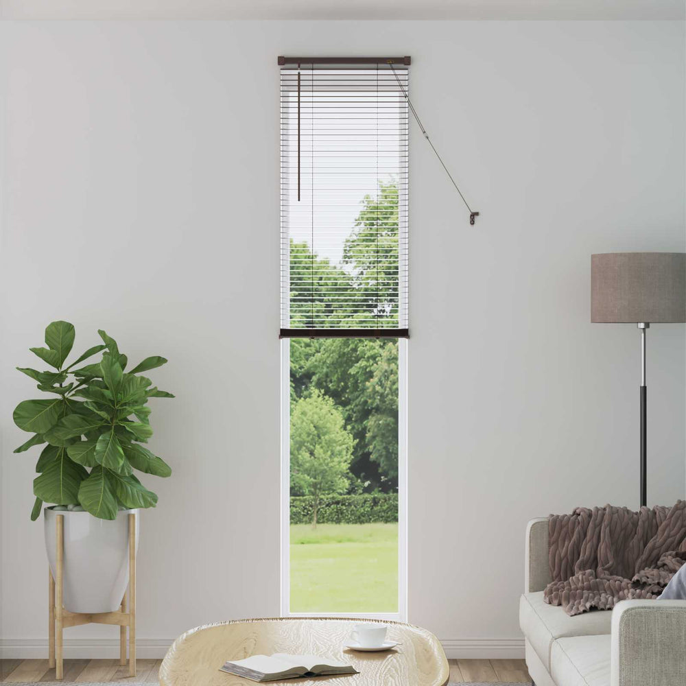 Vidaxl venetiaanse blind donkerbruin met patroon 213 x 40 cm pvc