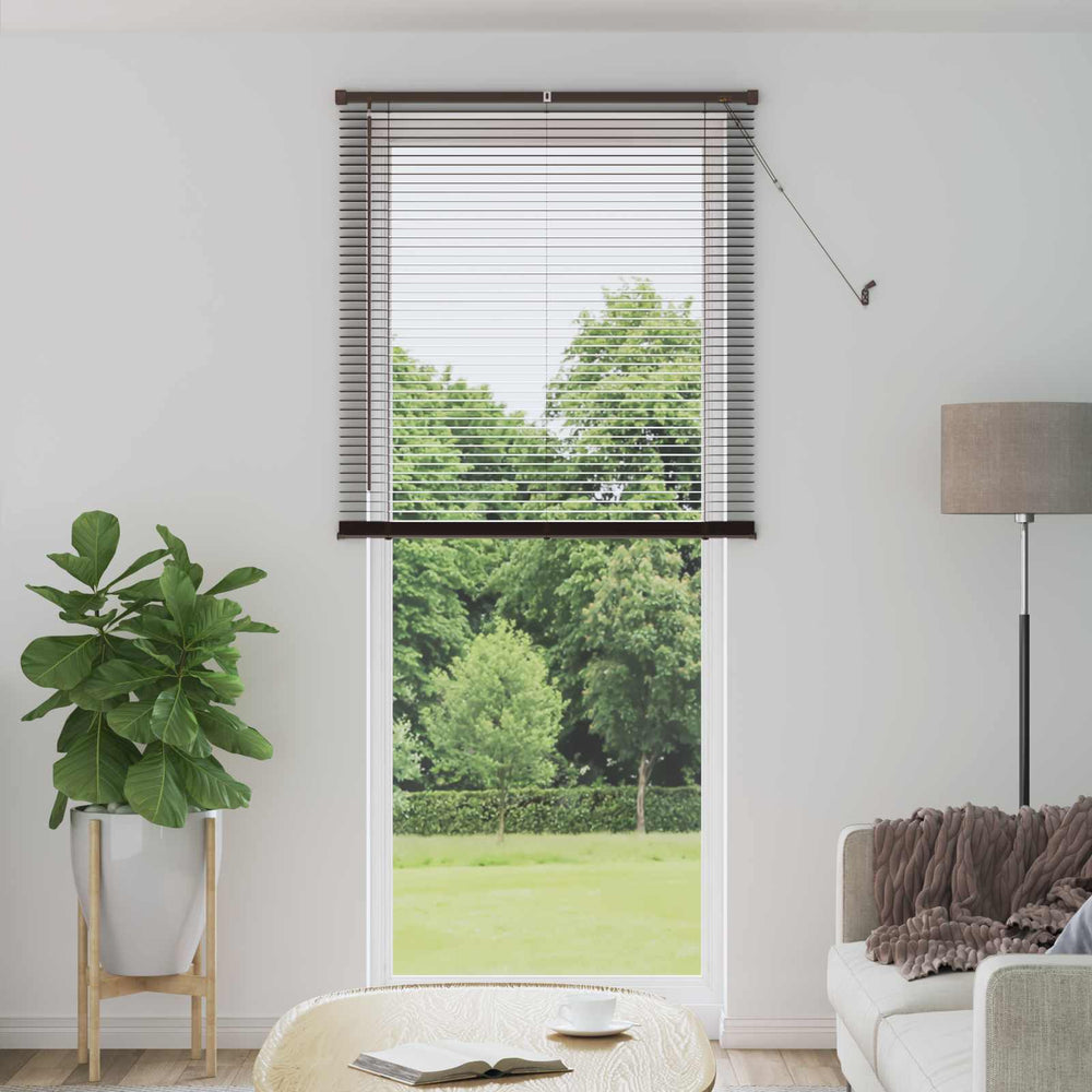 Vidaxl venetiaanse blind donkerbruin met patroon 213 x 90 cm pvc