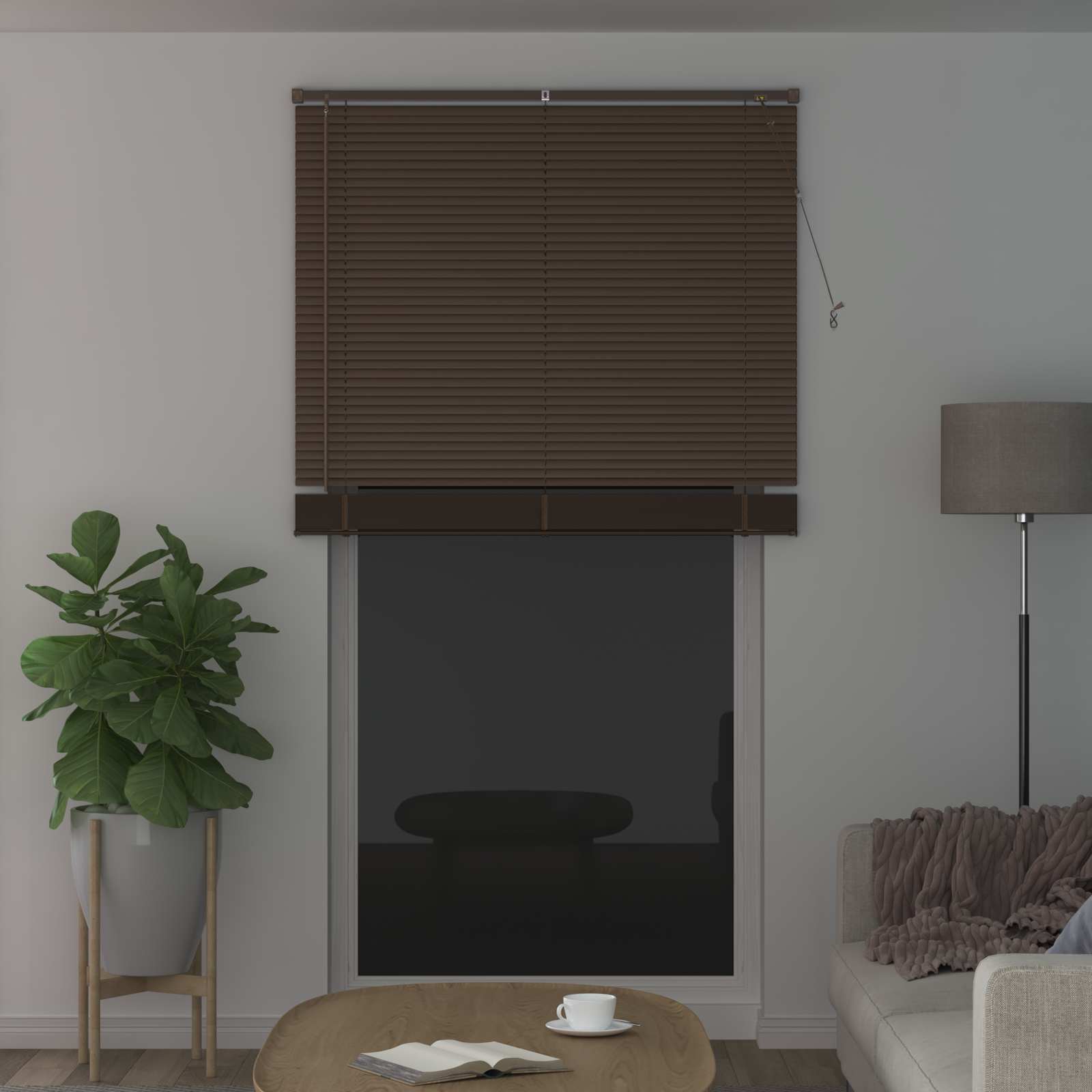 Vidaxl venetiaanse blind donkerbruin met patroon 213 x 110 cm pvc