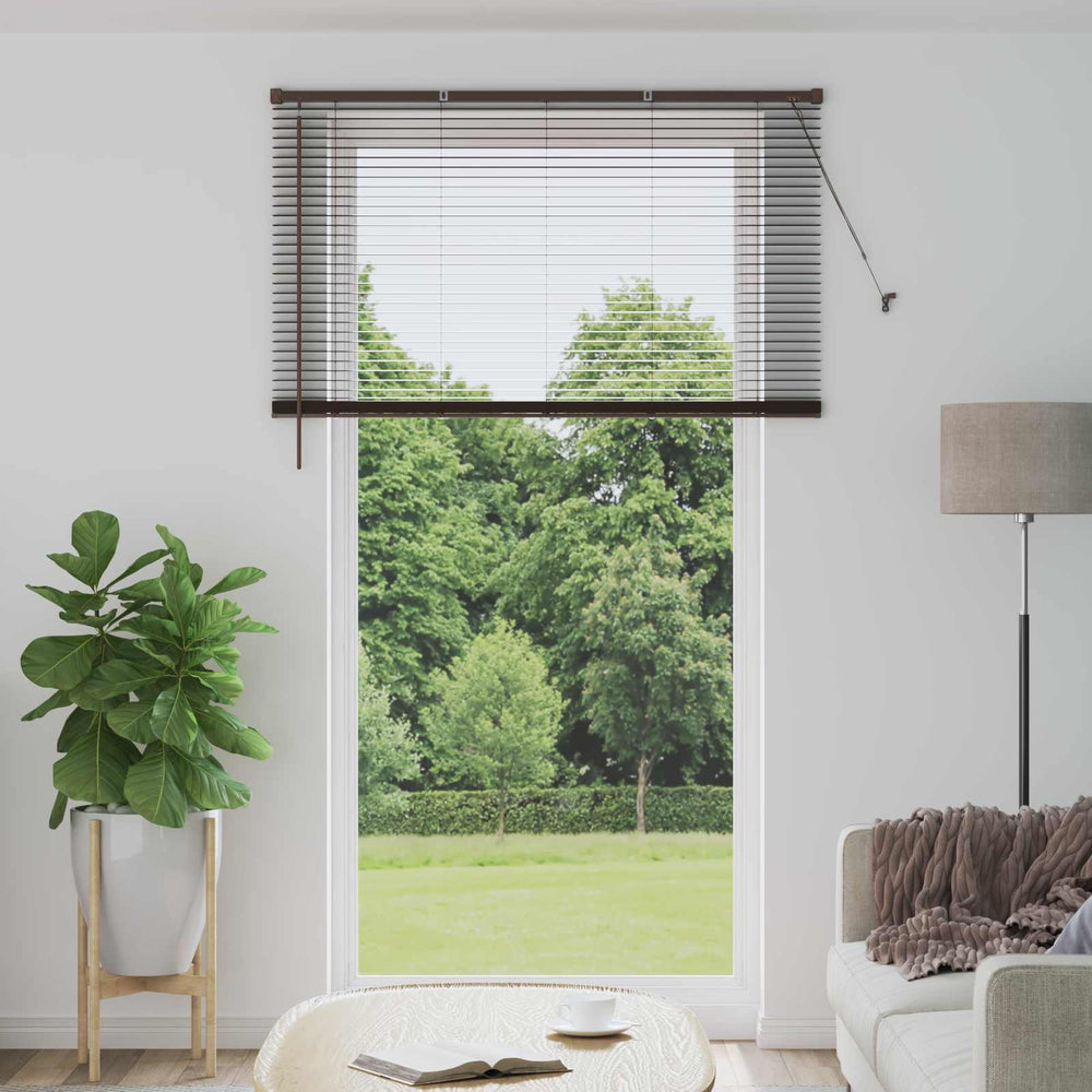 Vidaxl venetiaanse blind donkerbruin met patroon 213 x 160 cm pvc