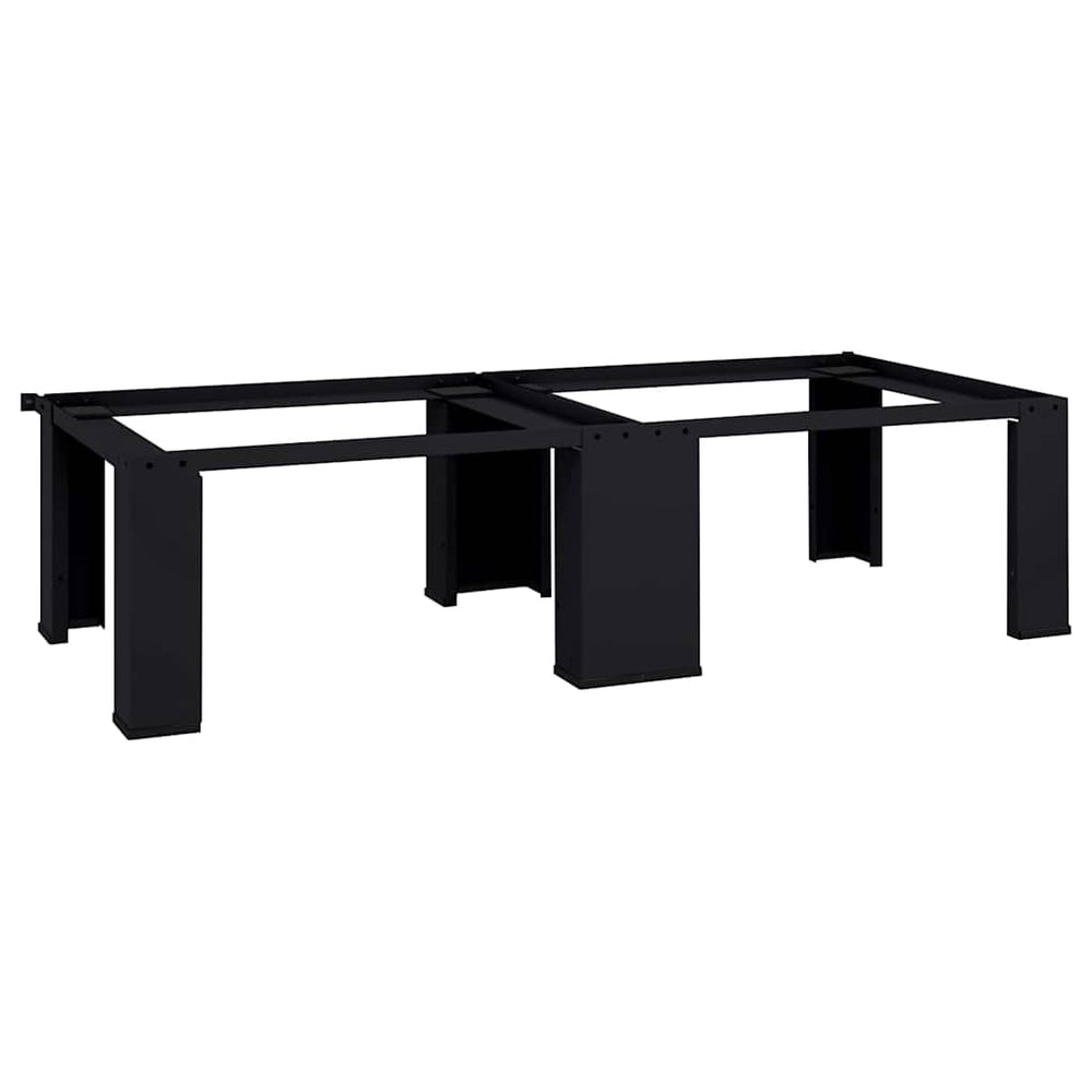 Vidaxl wasmachine pedestal 2 pcs zwart 127 x 54,5 x 32,5 cm staal