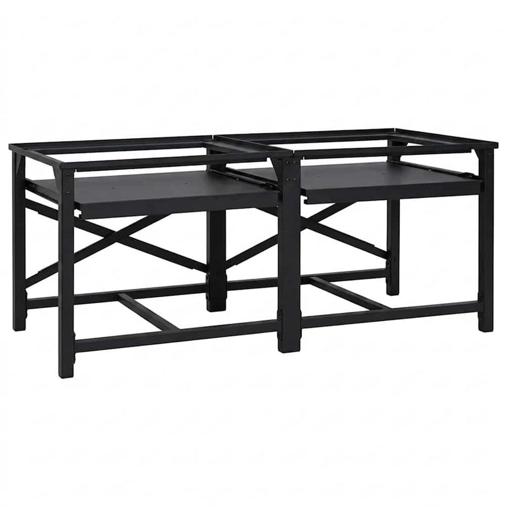 Vidaxl wasmachine pedestal 2 pcs zwart 120 x 56 x 52 cm staal