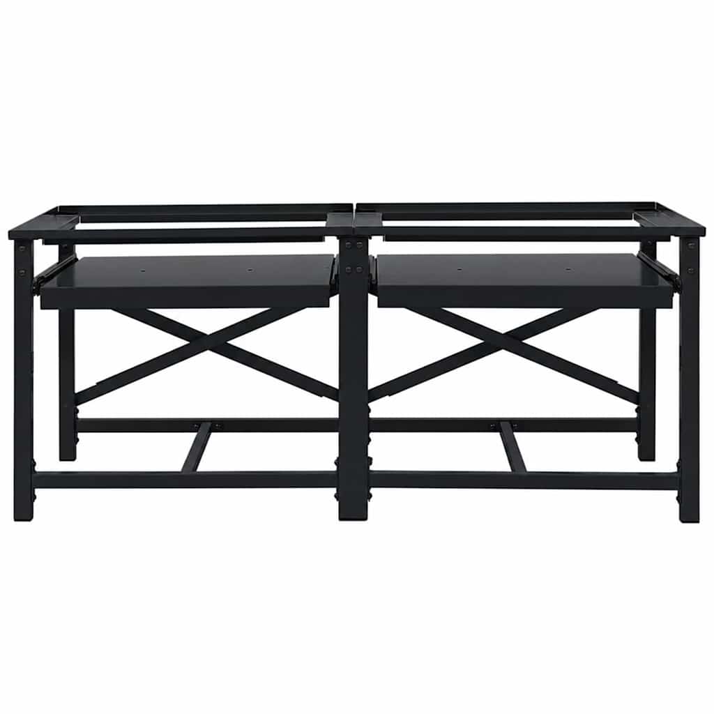 Vidaxl wasmachine pedestal 2 pcs zwart 120 x 56 x 52 cm staal
