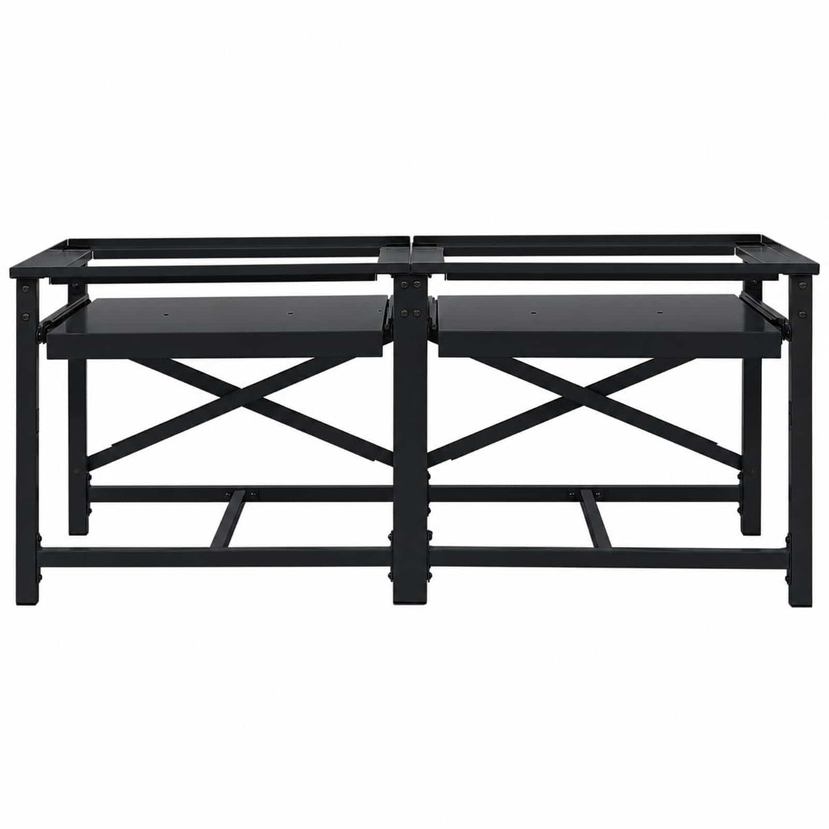 Vidaxl wasmachineverhoger 2 st zwart 120 x 56 x 52 cm staal